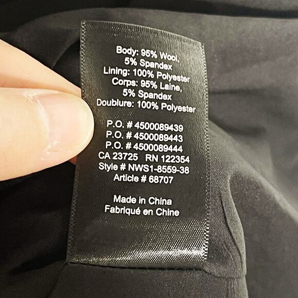 Aritzia Babaton Size 10 Black Wool Stretch Sheath Dress Crew Neck Sleeveless - Picture 10 of 10